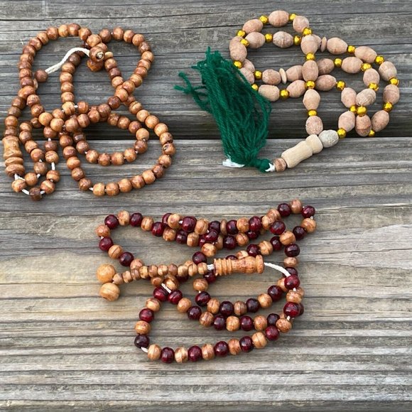 Set of 3 Pray Beads Handmade Tasbeeh Brown Real Wood Beads Tasbeh lot of 3 - Picture 6 of 6